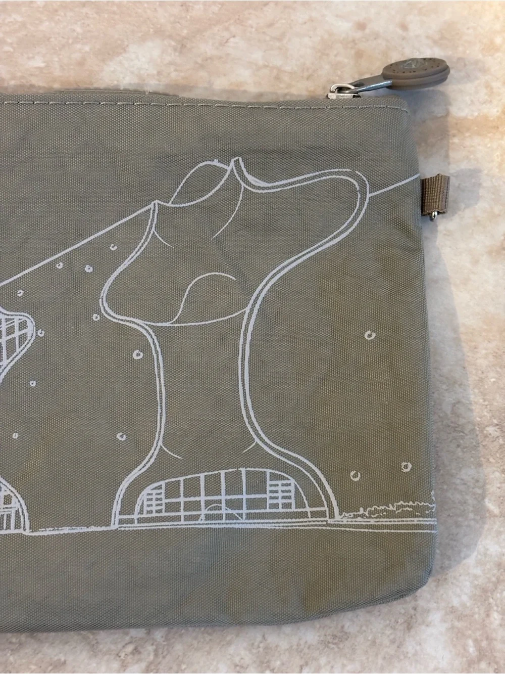 Kipling Grey Zip Nylon Pouch